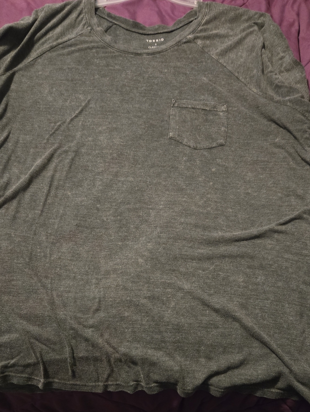 Torrid Heather Gray Pocket Crewneck Shirt
